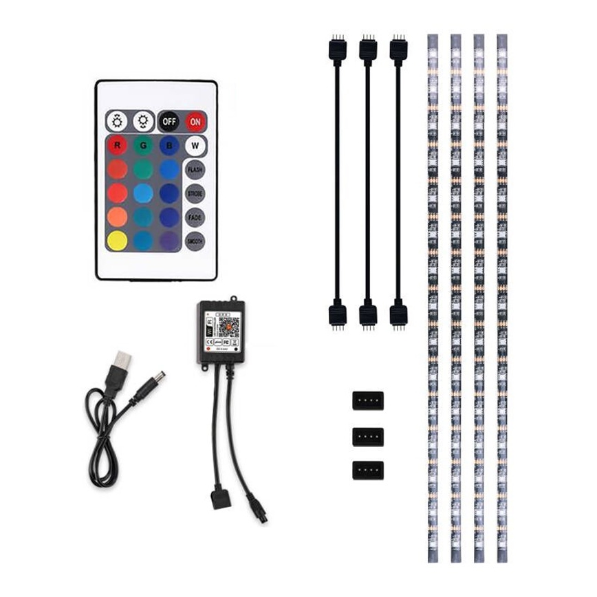 LED RGB himmennettävä nauha TV:lle LED/6W/5V Wi-Fi Tuya + kaukosäädin 0,5m