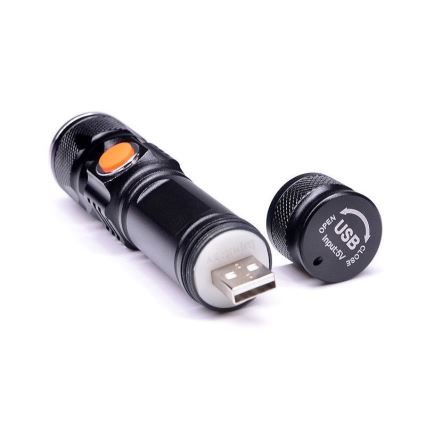 LED ladattava taskulamppu USB LED/3W/3,7V IP44