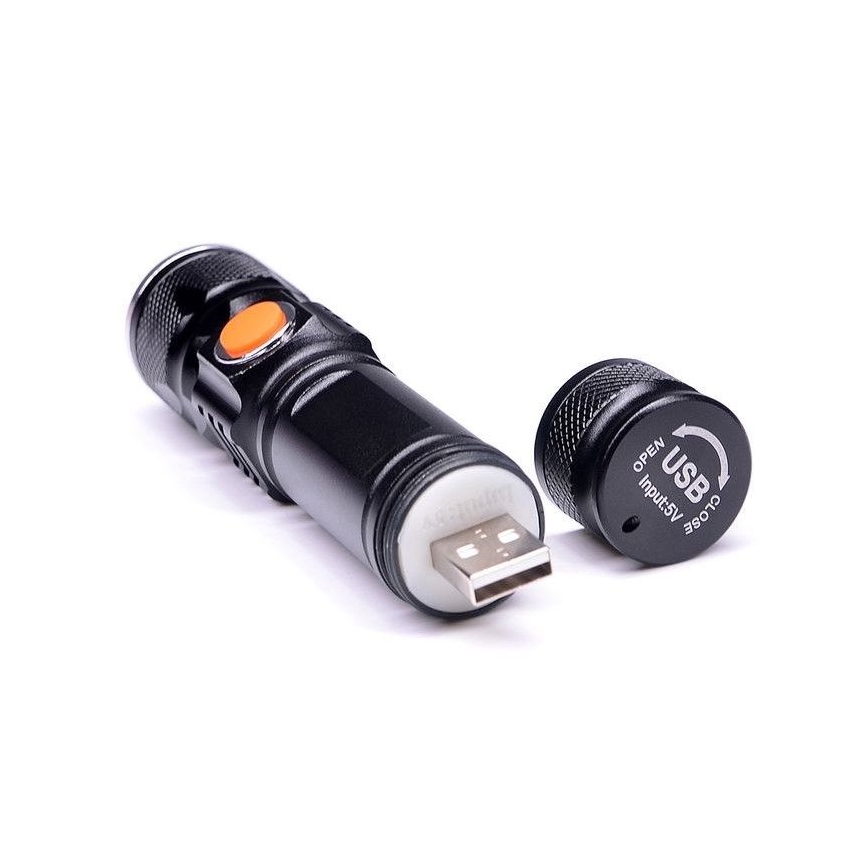 LED ladattava taskulamppu USB LED/3W/3,7V IP44