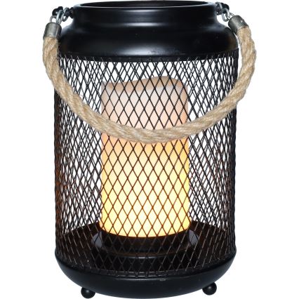 LED Koristeellinen pöytävalaisin LED/3xAA musta