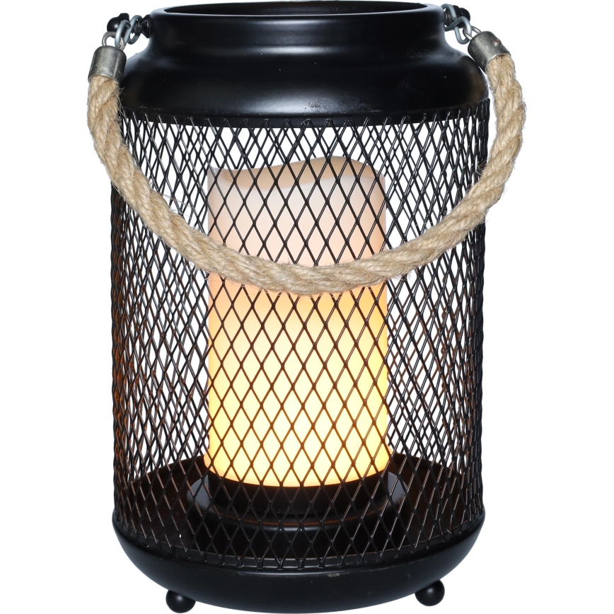 LED Koristeellinen pöytävalaisin LED/3xAA musta