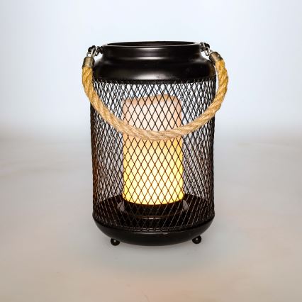 LED Koristeellinen pöytävalaisin LED/3xAA musta