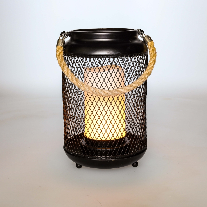 LED Koristeellinen pöytävalaisin LED/3xAA musta