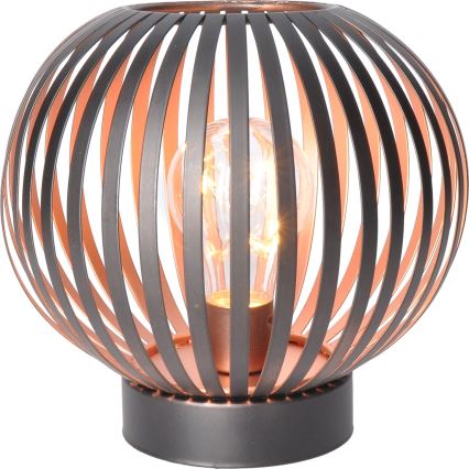 LED Koristeellinen pöytävalaisin LED/3xAA musta/kupari