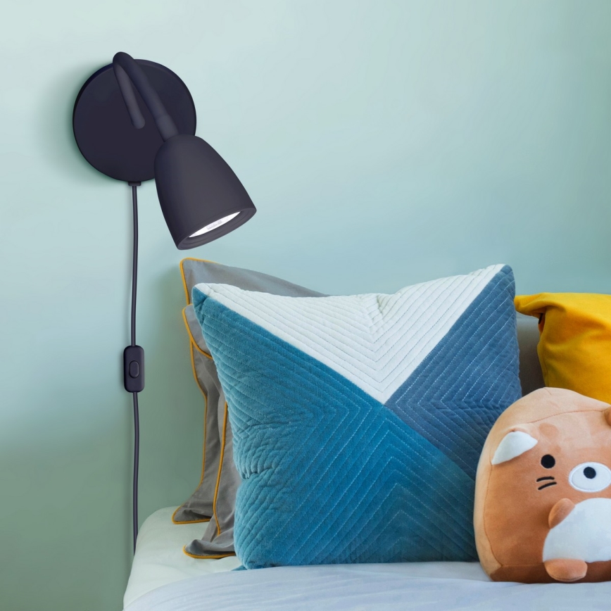 LED Himmenntettäv pieni seinä lamppu LED/4W/230V musta