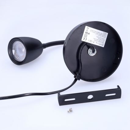 LED Himmenntettäv pieni seinä lamppu LED/4W/230V musta