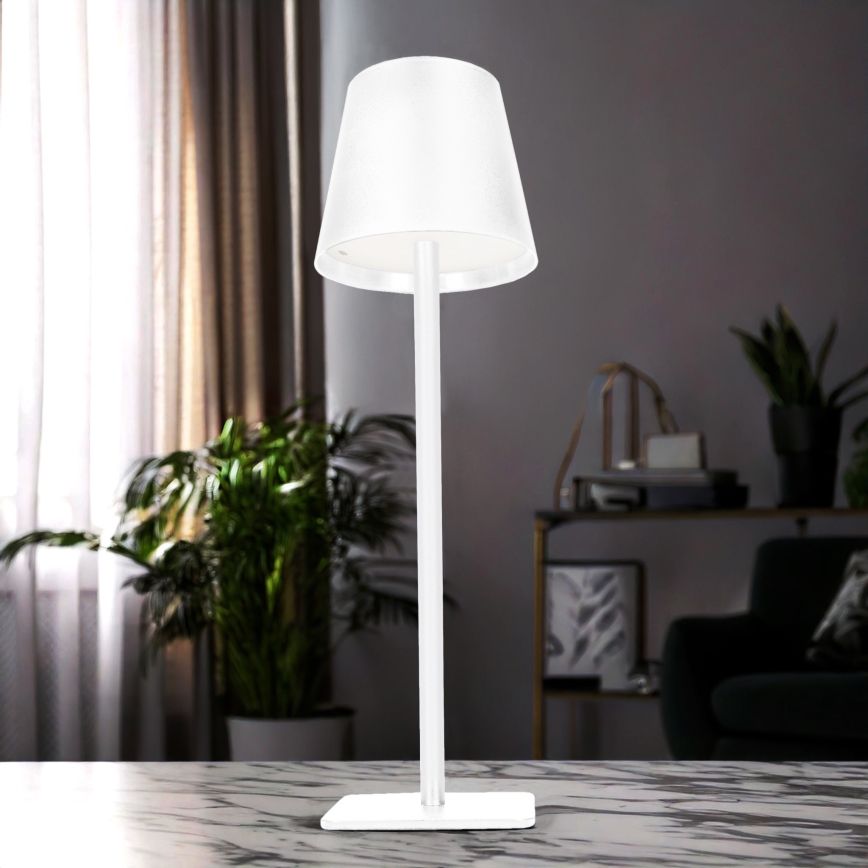 LED-himmennettävä ladattava kosketusohjattu pöytälamppu LUCCA LED/3,7V 3000/4000/6500K 2000 mAh valkoinen