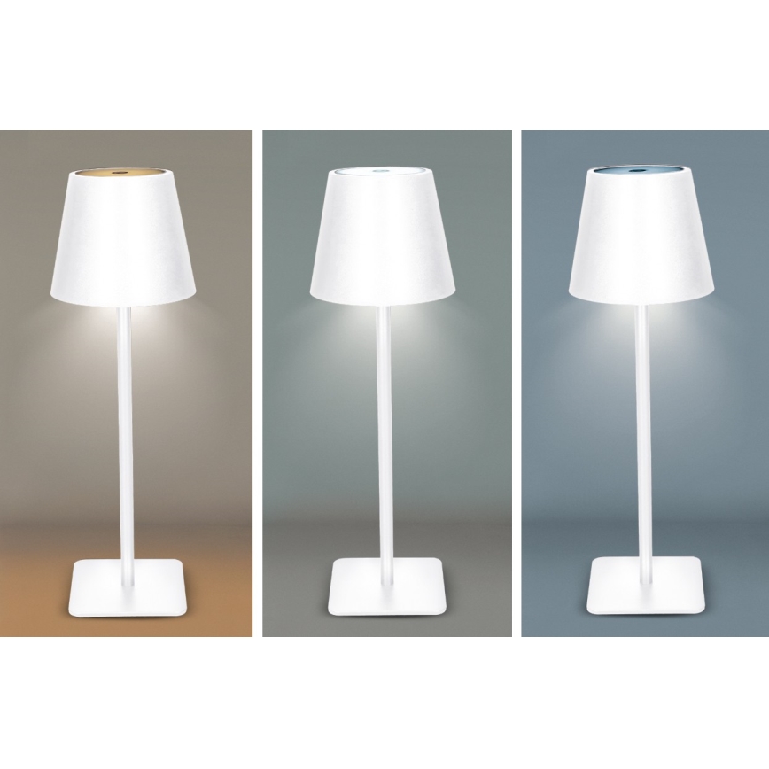 LED-himmennettävä ladattava kosketusohjattu pöytälamppu LUCCA LED/3,7V 3000/4000/6500K 2000 mAh valkoinen