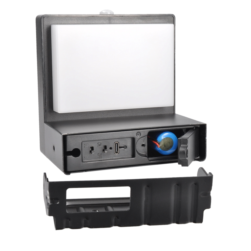 LED aurinkokäyttöinen seinävalaisin liiketunnistimella ja hämäräkytkimellä PALERMO LED/5W/3,7V 2000 mAh IP54 musta