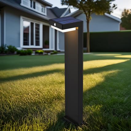 LED aurinkokennovalo liiketunnistimella ja hämäräkytkimellä PALERMO LED/5W/5V 2000 mAh IP54 musta