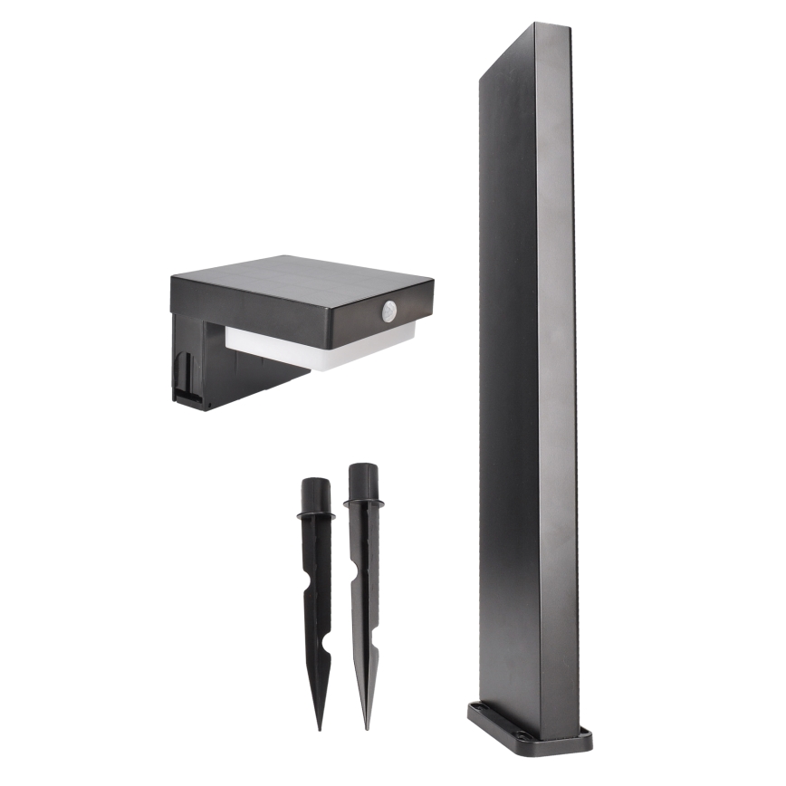 LED aurinkokennovalo liiketunnistimella ja hämäräkytkimellä PALERMO LED/5W/5V 2000 mAh IP54 musta