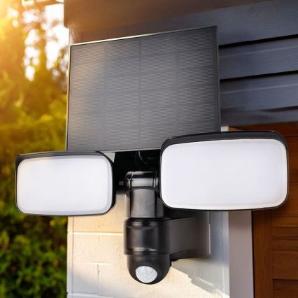LED-aurinkovalonheitin liiketunnistimella LED/9W/3,7V 3600 mAh IP54