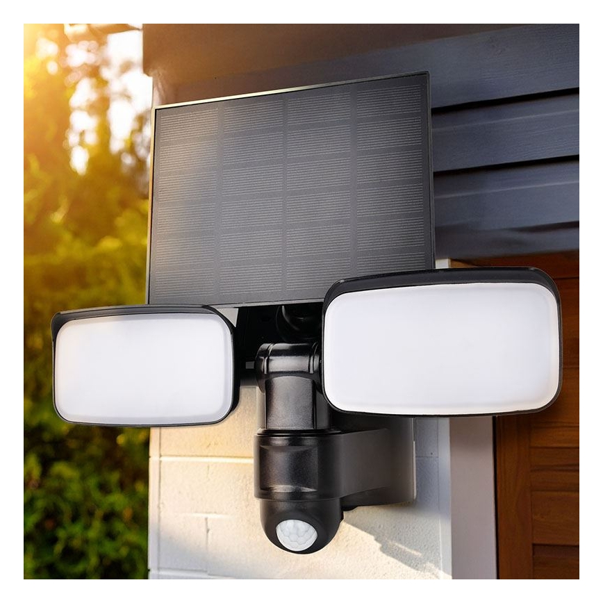 LED-aurinkovalonheitin liiketunnistimella LED/9W/3,7V 3600 mAh IP54