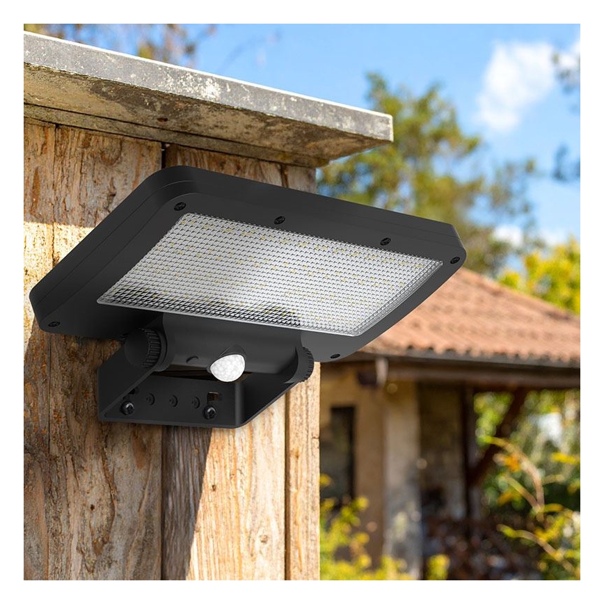 Aurinkokäyttöinen LED-valonheitin anturilla LED/5W/3,7V 1500 mAh IP54
