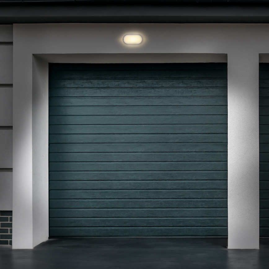 LED-ulkoseinävalaisin LED/13W/230V 4000K IP54 harmaa soikea