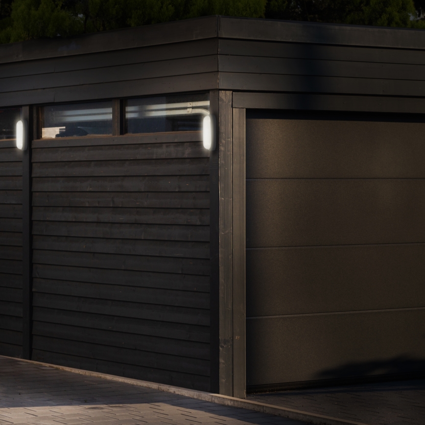 LED-ulkoseinävalaisin LED/13W/230V 4000K IP54 harmaa soikea