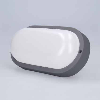 LED-ulkoseinävalaisin LED/13W/230V 4000K IP54 harmaa soikea