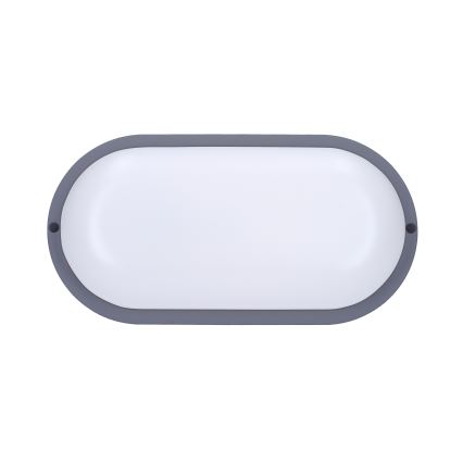 LED-ulkoseinävalaisin LED/13W/230V 4000K IP54 harmaa soikea