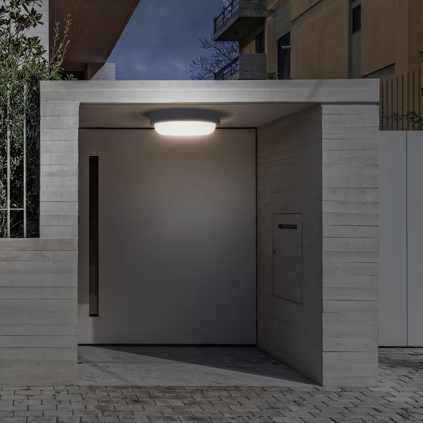 LED-ulkoseinävalaisin LED/13W/230V 4000K IP54 harmaa pyöreä