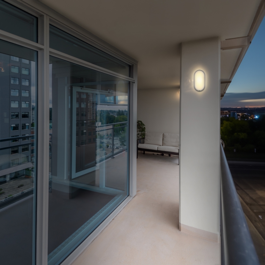 LED-ulkoseinävalaisin LED/20W/230V 4000K IP54 harmaa soikea