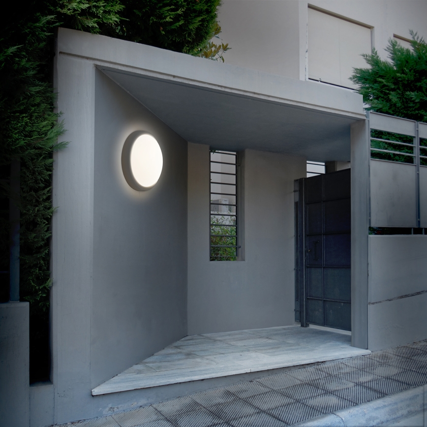 LED-ulkoseinävalaisin LED/20W/230V 4000K IP54 harmaa pyöreä