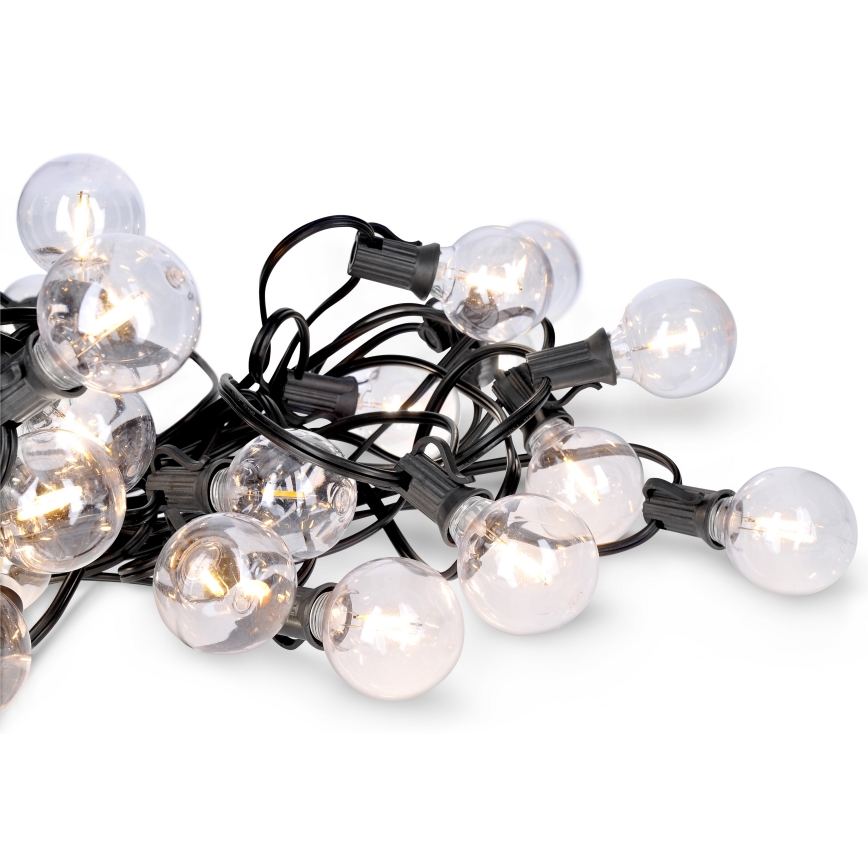 LED-ulkokäyttöinen koristevalosarja GIRLANDA 25 x E12 20 m IP44 lämmin valkoinen