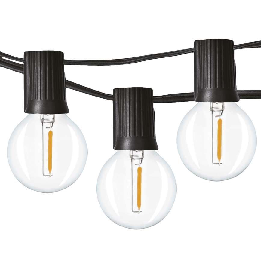 LED-ulkokäyttöinen koristevalosarja GIRLANDA 25 x E12 20 m IP44 lämmin valkoinen
