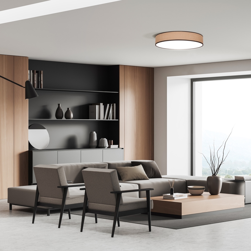 LED himmennettävä kattovalaisin BROWNIE LED/48W/230V 3000-6500K ruskea Ø 40 cm + kaukosäädin