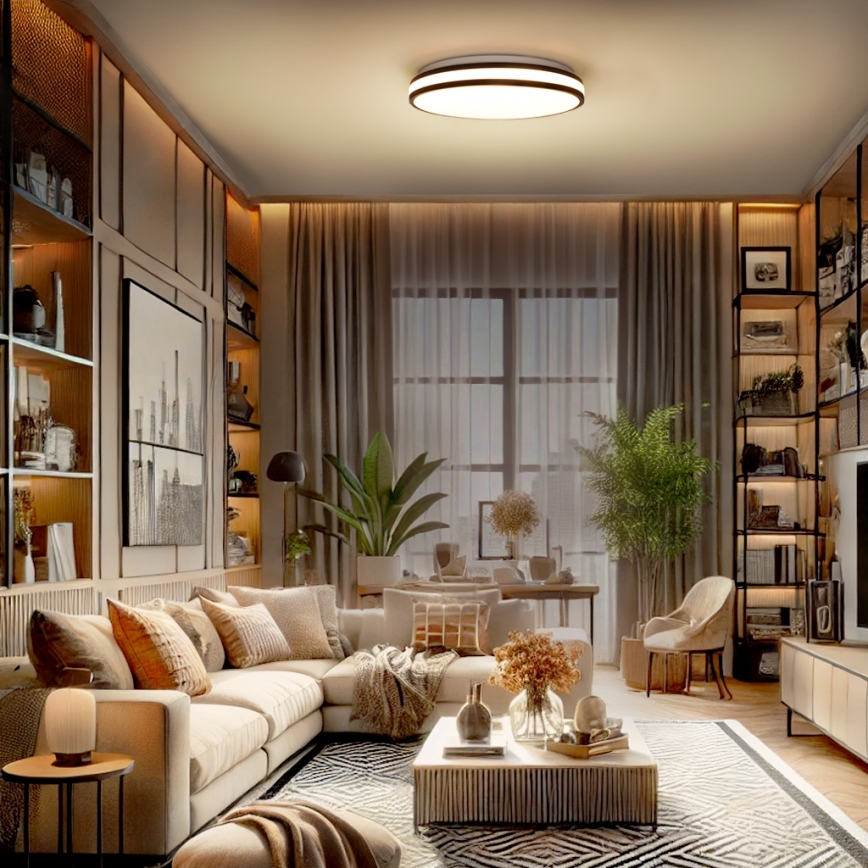 Himmennettävä LED-kattovalaisin LASKOS LED/48W/230V 3000-6500K musta + kauko-ohjaus