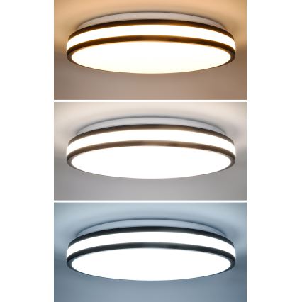 Himmennettävä LED-kattovalaisin LASKOS LED/48W/230V 3000-6500K musta + kauko-ohjaus