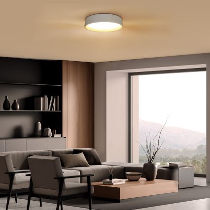 LED himmennettävä kattovalaisin LARIOS LED/48W/230V 3000-6500K Ø39 cm valkoinen + kaukosäädin