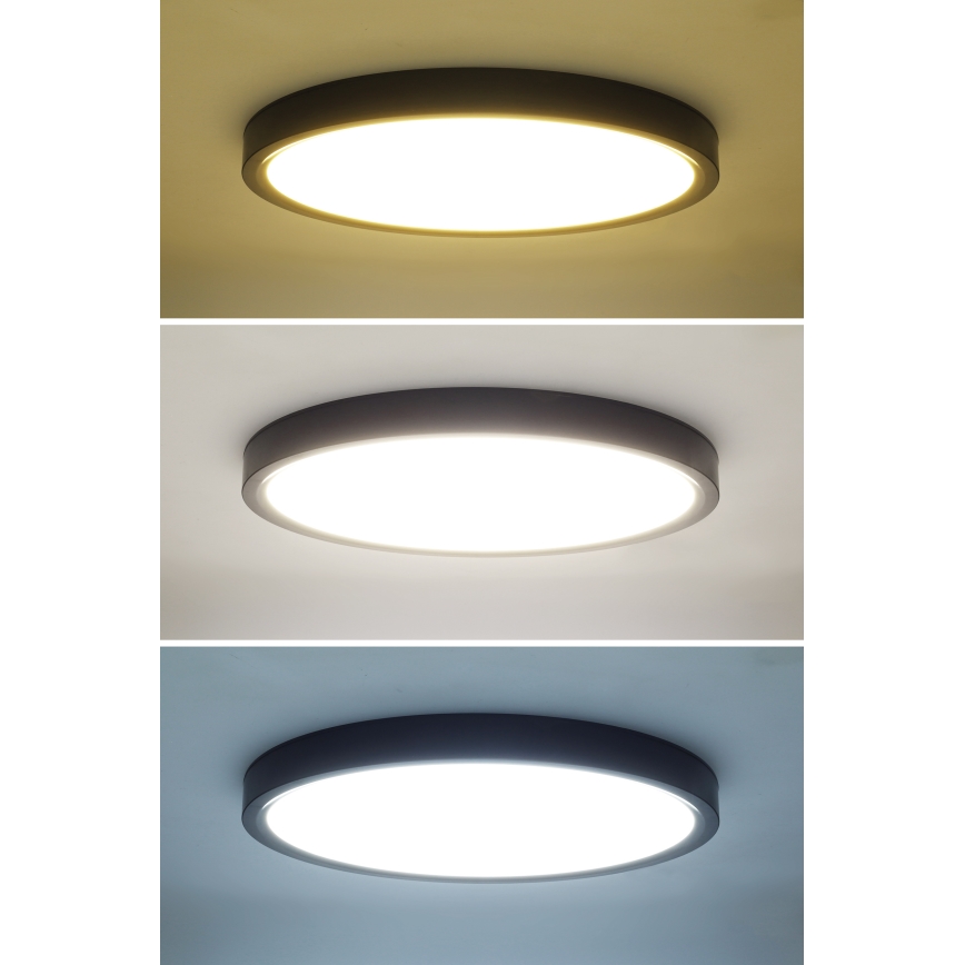 LED himmennettävä kattovalaisin ESTELA LED/36W/230V halkaisija 30 cm musta + kaukosäädin