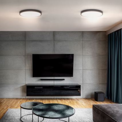 LED himmennettävä kattovalaisin ESTELA LED/36W/230V halkaisija 30 cm musta + kaukosäädin