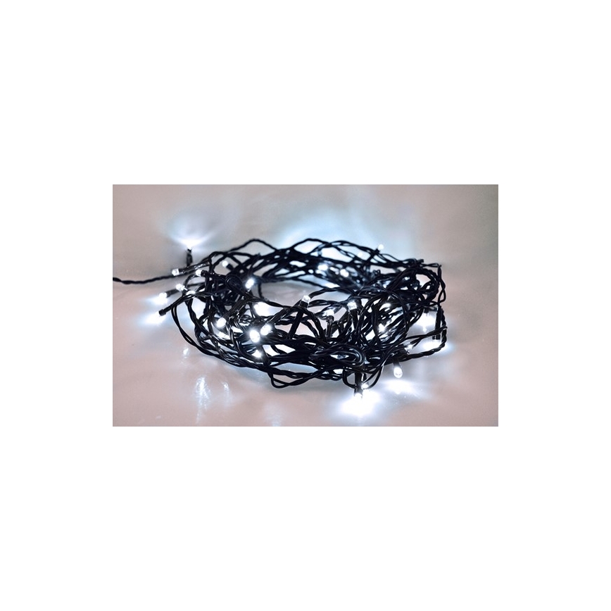 LED ulkoketju 100xLED/8 toimintoa IP44 13m kylmä valkoinen