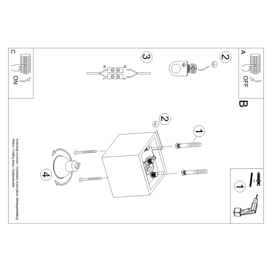 Kohdevalo QUAD 1 1xGU10/10W/230V harmaa
