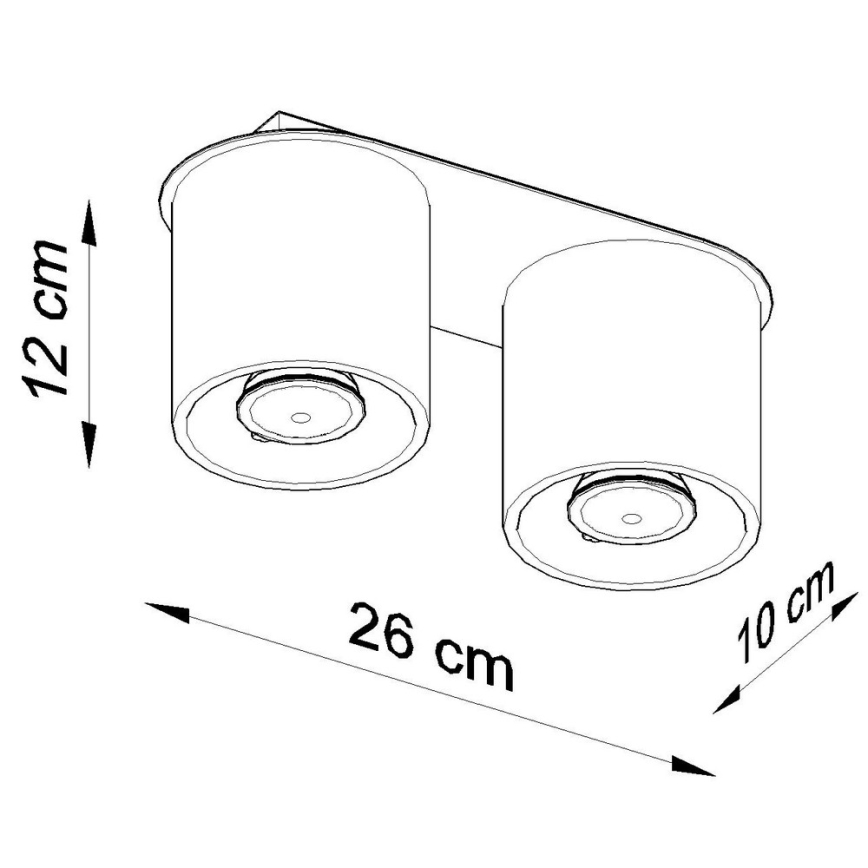 Kohdevalo ORBIS 2 2xGU10/40W/230V harmaa