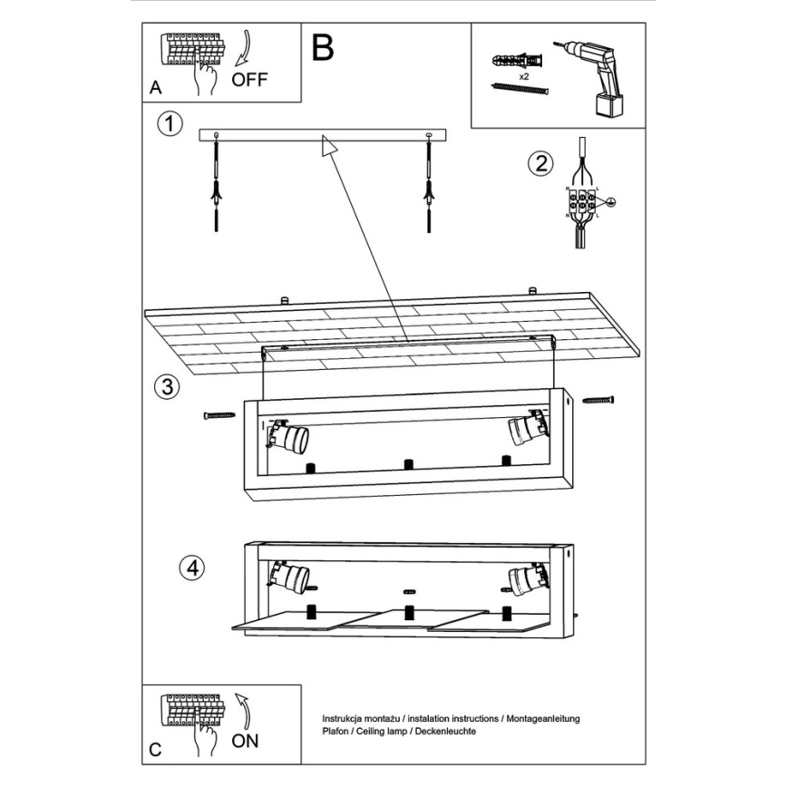 Kattovalo FENIKS 2 2xE27/60W/230V Koivu/pyökki/wenge
