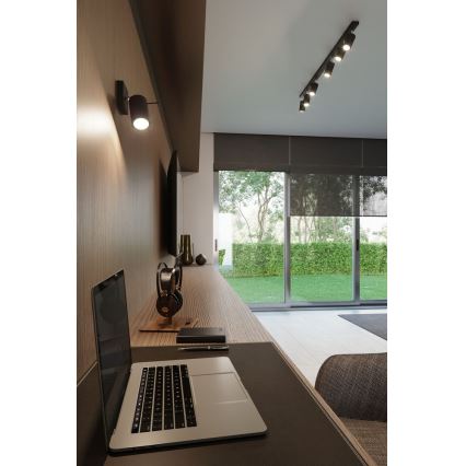 Seinäkohdevalo RING 1xGU10/10W/230V musta