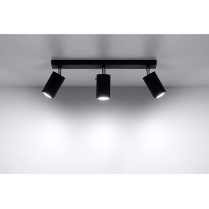 Kohdevalo RING 3 3xGU10/10W/230V musta