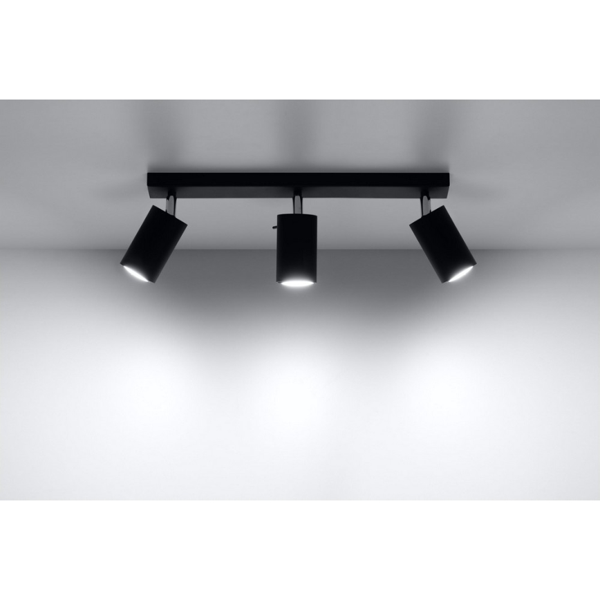 Kohdevalo RING 3 3xGU10/10W/230V musta