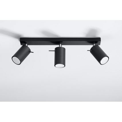 Kohdevalo RING 3 3xGU10/10W/230V musta