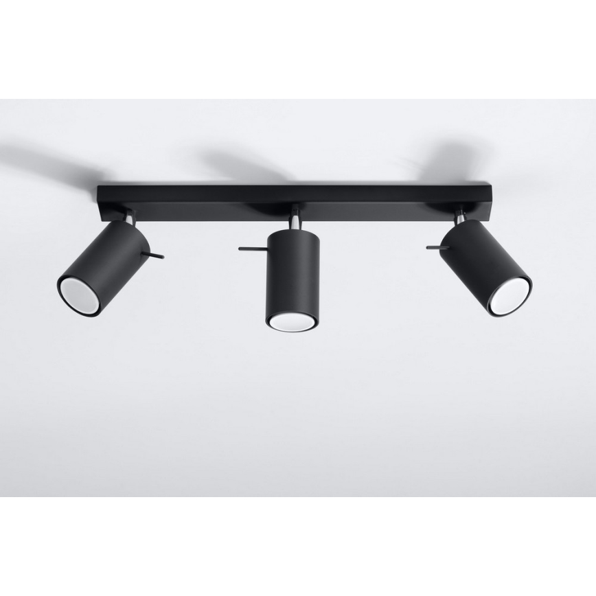 Kohdevalo RING 3 3xGU10/10W/230V musta