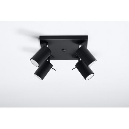 Kohdevalo RING 4 4xGU10/10W/230V musta