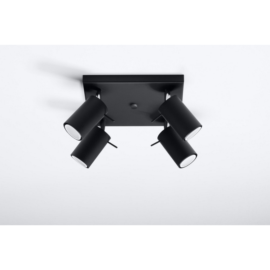 Kohdevalo RING 4 4xGU10/10W/230V musta