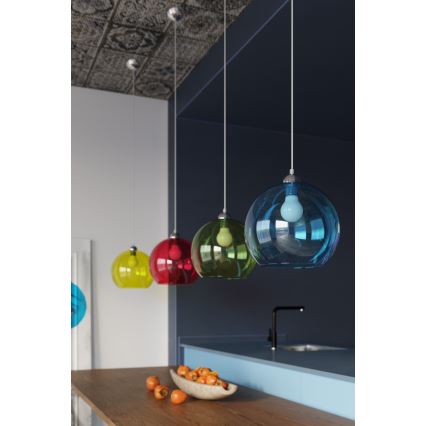 Riippuvalaisin BALL vaijerilla 1xE27/15W/230V Ø 30 cm kirkas/kiiltävä kromi