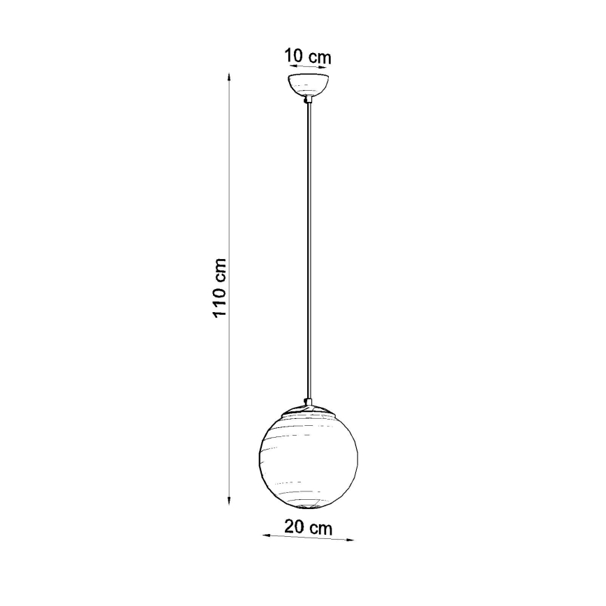UGO-riippuvalaisin johdolla 1xE27/15W/230V halkaisija 20 cm valkoinen/kiiltävä kromi