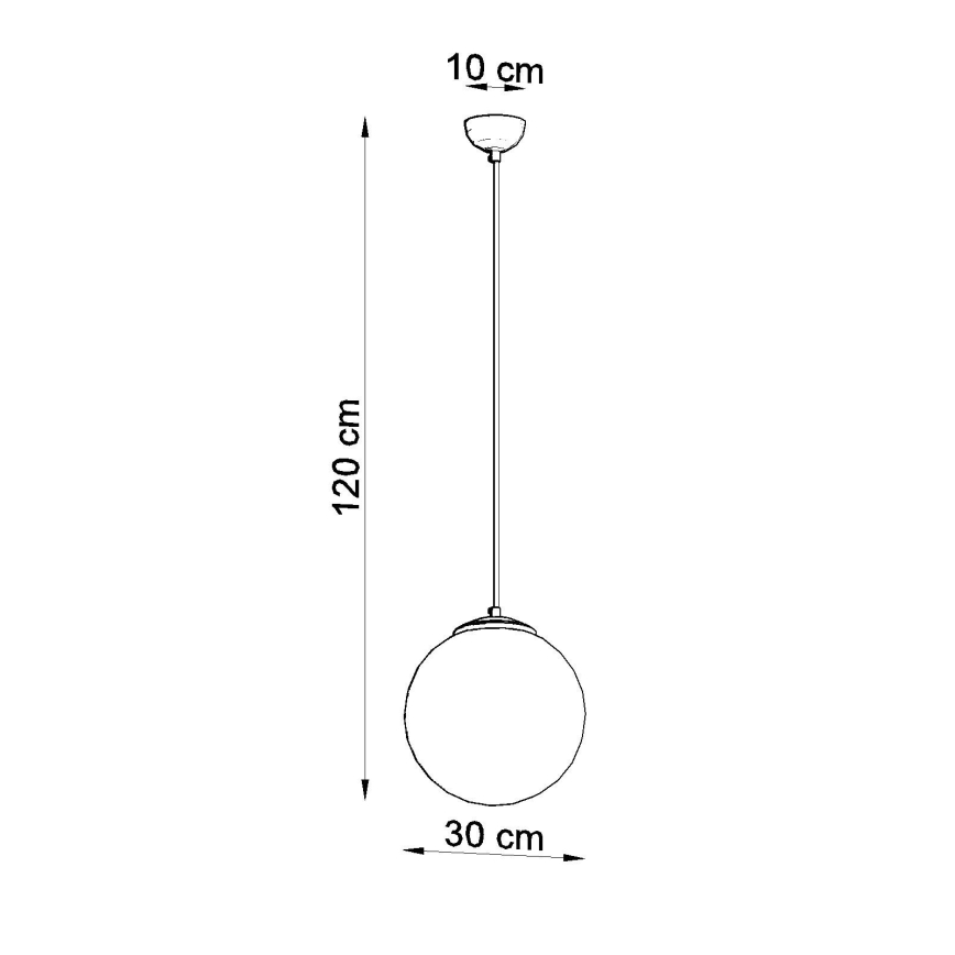 Riippuvalaisin johdolla UGO 1xE27/15W/230V halkaisija 30 cm valkoinen/kiiltävä kromi