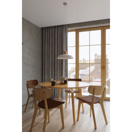 Kattokruunu johdossa AFRA 1xE27/60W/230V harmaa/pyökki