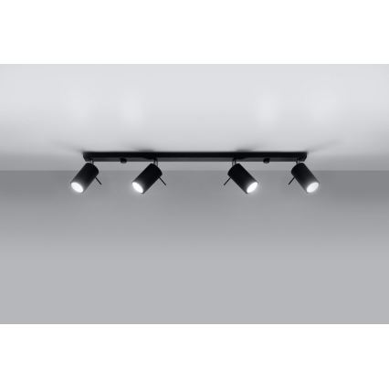 Kohdevalo RING 4L 4xGU10/10W/230V musta