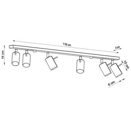 Kohdevalo RING 6L 6xGU10/10W/230V valkoinen
